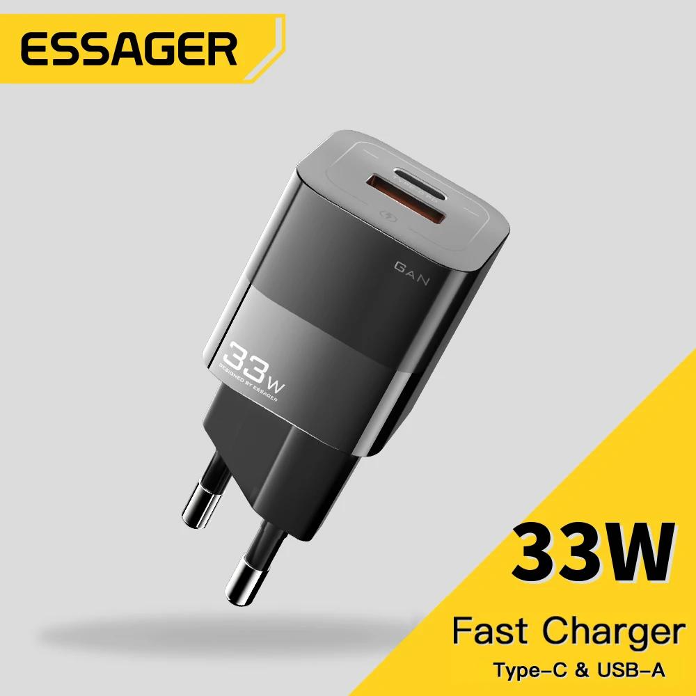 Essager- 14 13 12  ƽ  ޴ ȭ е USB cŸ , 33W GaN PD QC 3.0,  , EU ÷ 